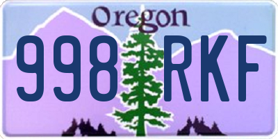 OR license plate 998RKF