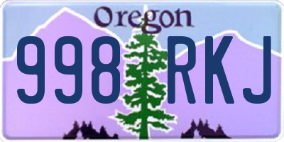 OR license plate 998RKJ