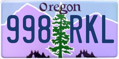 OR license plate 998RKL