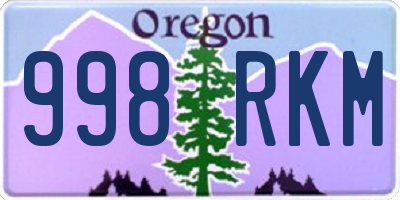 OR license plate 998RKM