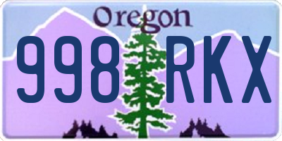 OR license plate 998RKX