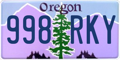 OR license plate 998RKY