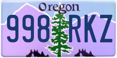 OR license plate 998RKZ