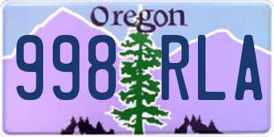 OR license plate 998RLA