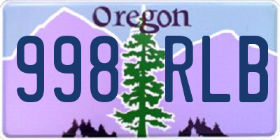 OR license plate 998RLB