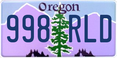 OR license plate 998RLD