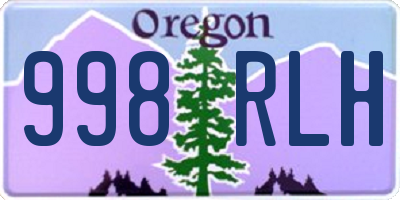 OR license plate 998RLH
