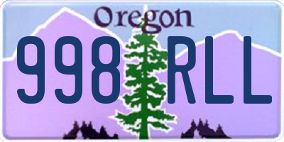 OR license plate 998RLL