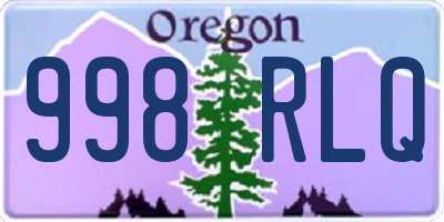 OR license plate 998RLQ