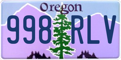 OR license plate 998RLV