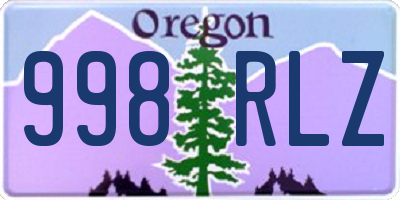 OR license plate 998RLZ