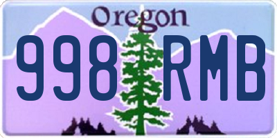 OR license plate 998RMB