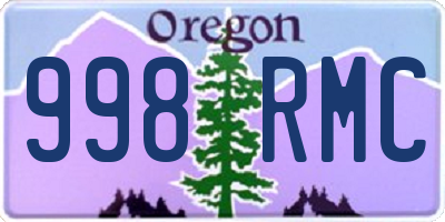 OR license plate 998RMC
