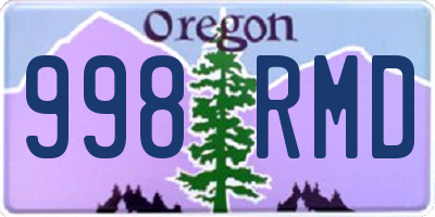 OR license plate 998RMD