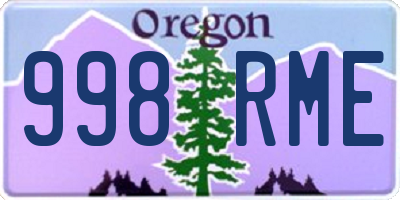 OR license plate 998RME