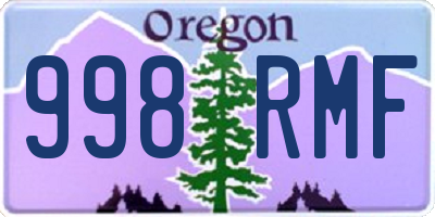 OR license plate 998RMF