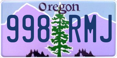 OR license plate 998RMJ