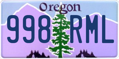 OR license plate 998RML