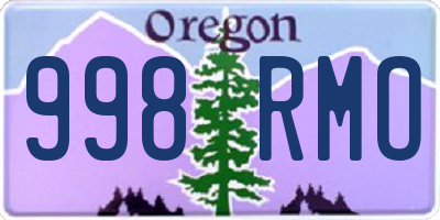 OR license plate 998RMO