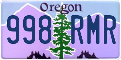 OR license plate 998RMR