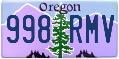 OR license plate 998RMV