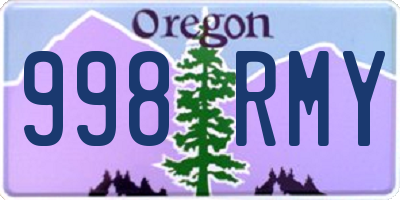 OR license plate 998RMY
