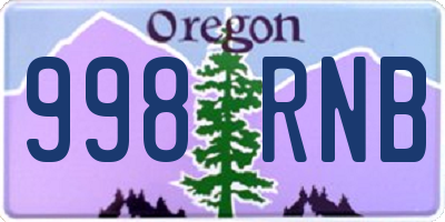 OR license plate 998RNB