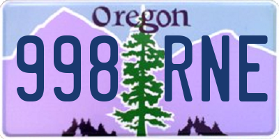 OR license plate 998RNE