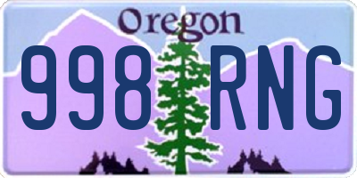 OR license plate 998RNG