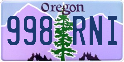 OR license plate 998RNI