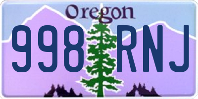 OR license plate 998RNJ