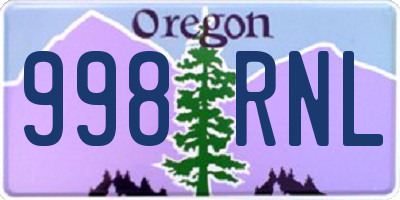 OR license plate 998RNL
