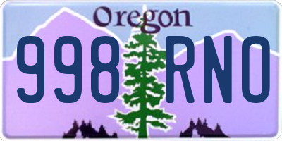 OR license plate 998RNO