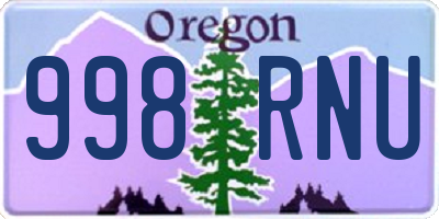 OR license plate 998RNU