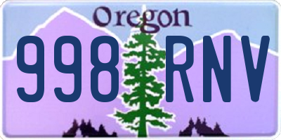 OR license plate 998RNV