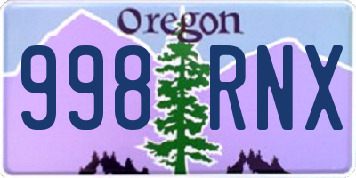 OR license plate 998RNX