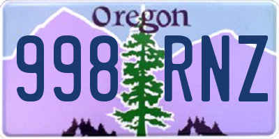 OR license plate 998RNZ