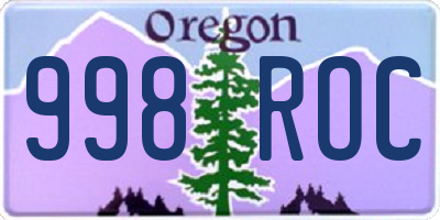 OR license plate 998ROC