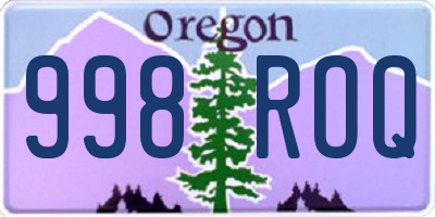 OR license plate 998ROQ