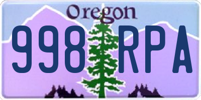 OR license plate 998RPA