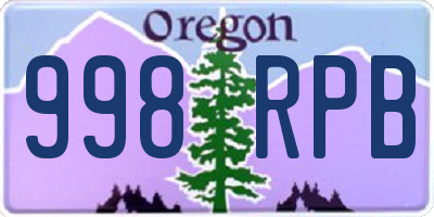OR license plate 998RPB