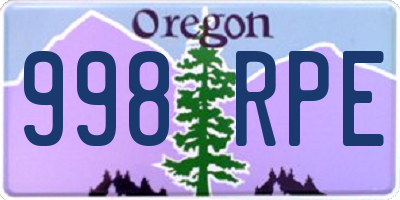 OR license plate 998RPE