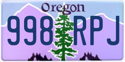 OR license plate 998RPJ