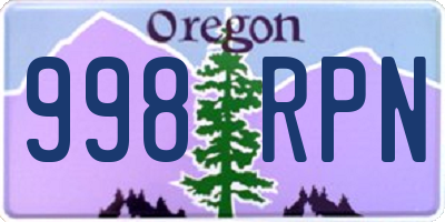 OR license plate 998RPN