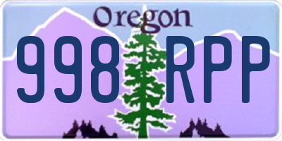 OR license plate 998RPP