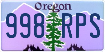 OR license plate 998RPS