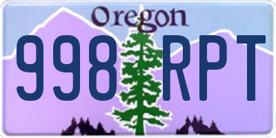 OR license plate 998RPT