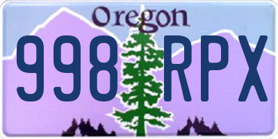 OR license plate 998RPX