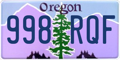 OR license plate 998RQF