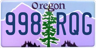 OR license plate 998RQG